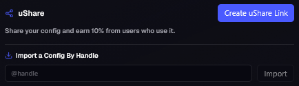 Generate uShare Link via the Rewards page